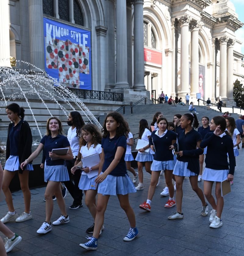 Marymount students in front of the Met