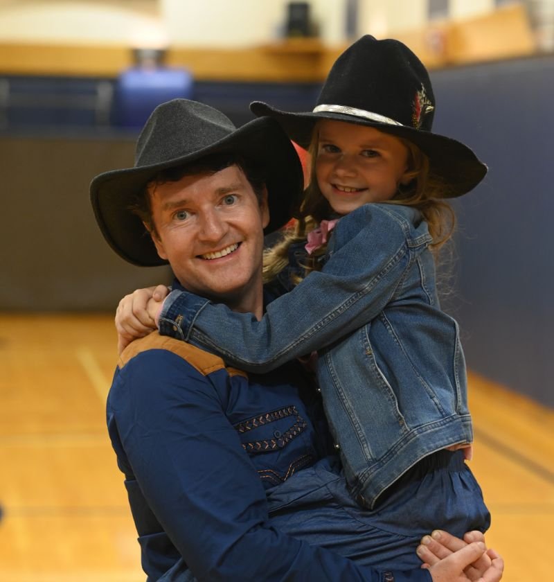 student and father at the father daughter dance