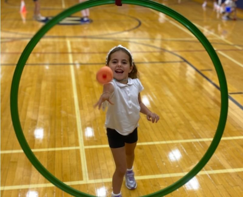 lower school student in gym class